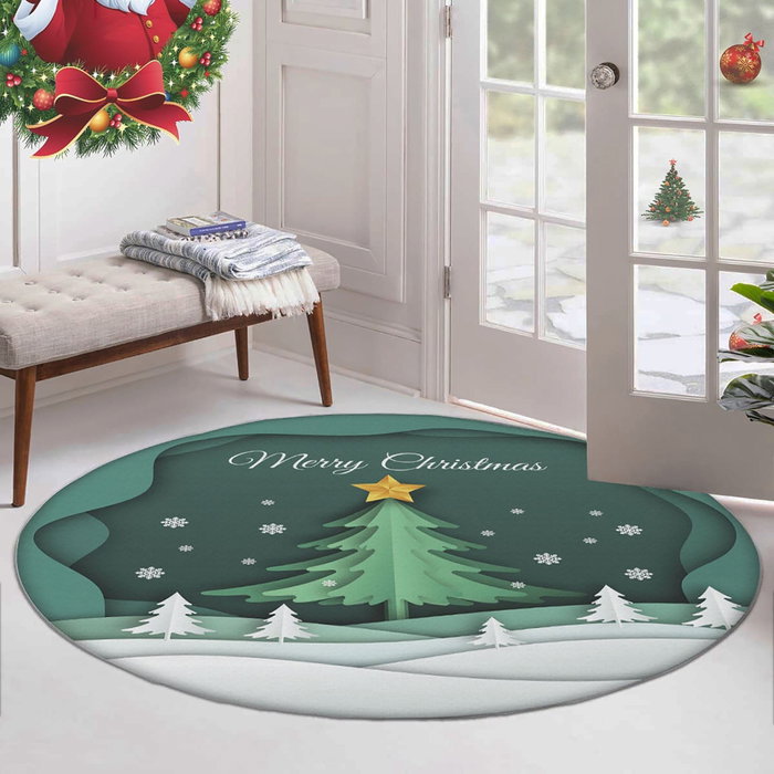 Conceptum Alfombra Verde y Blanca de 100 cm Conceptum Alfombra Verde y Blanca de 100 cm